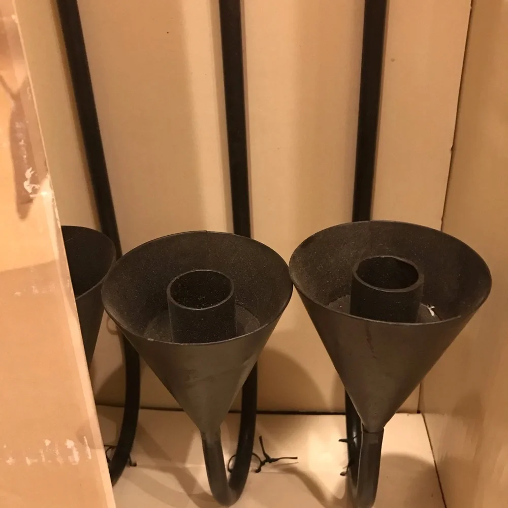 Metal Rustic Wall Sconce Bronze Candle Holder 3 Piece Set
